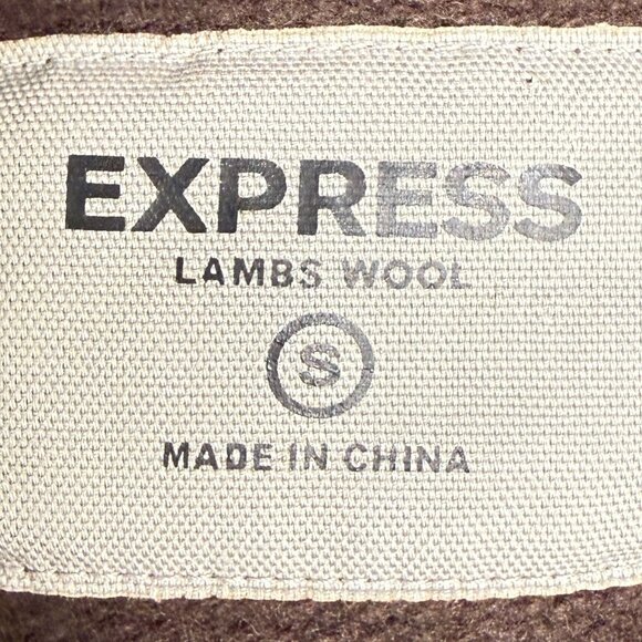 EUC Men's EXPRESS 100% Lambs Wool Full 2-Way Zip Sweater Brown | Size‎ Small - Picture 8 of 11